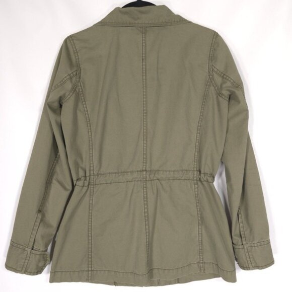 Madewell Women's Full Zip Drawstring Military Jacket Green Size XS Cotton Coat - Picture 4 of 10